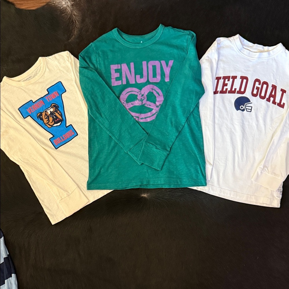 Crewcuts Kids and Zara Long Sleeve Tees - Green, Cream, White